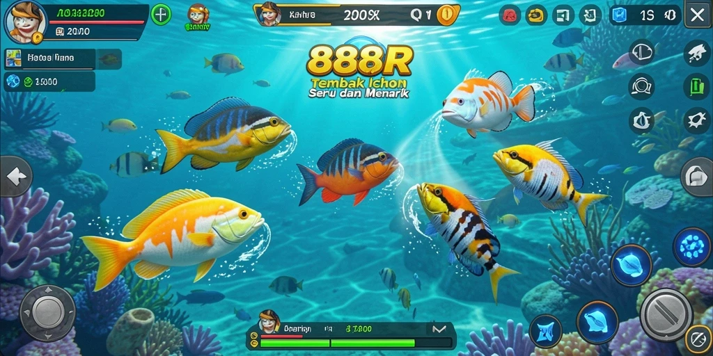 Screenshot gameplay Tembak Ikan 888R yang penuh aksi.