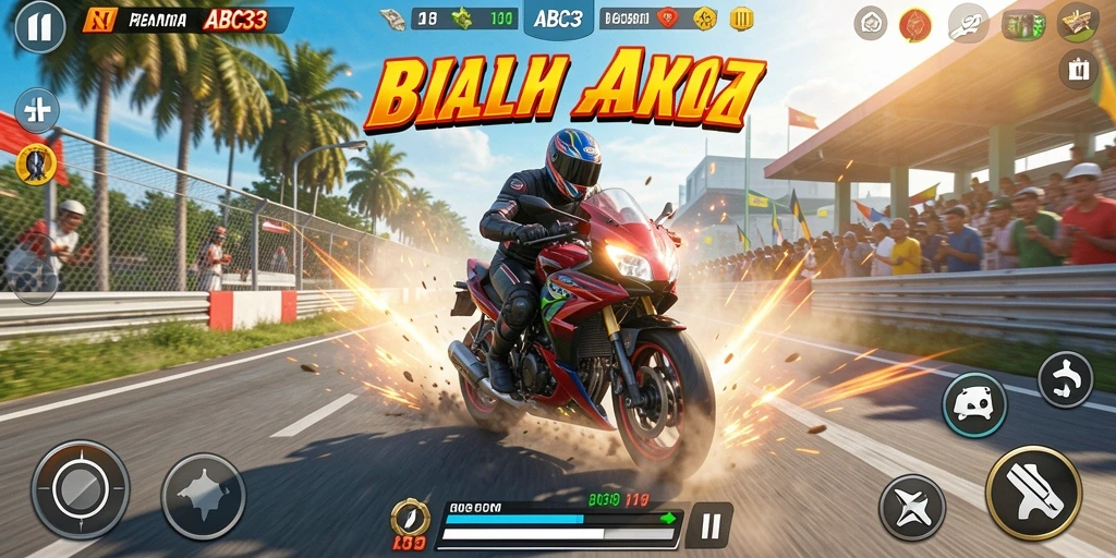 Screenshot ABC33 memperlihatkan momen aksi balapan motor yang mendebarkan.