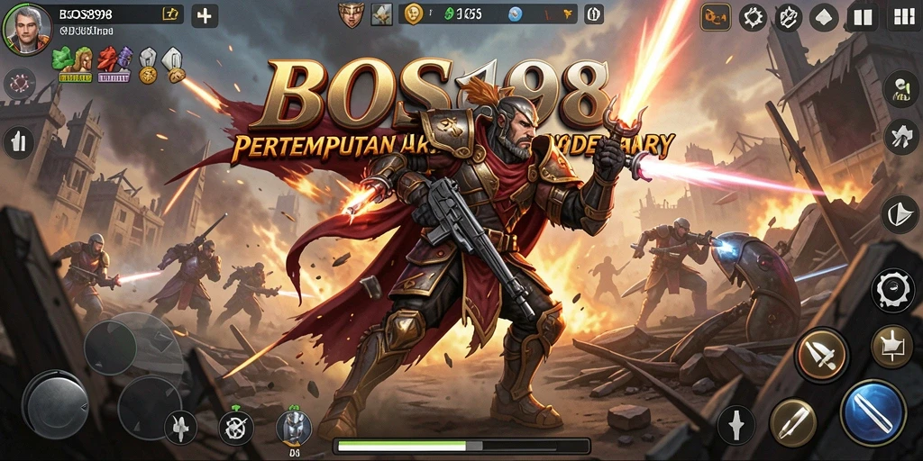 Tangkapan layar menampilkan aksi Battle Royale yang intens di BOS898.