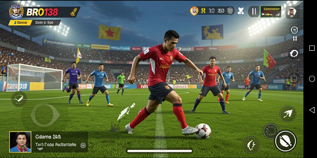 Tampilan gameplay <strong>BRO138</strong> yang mendebarkan dengan aksi olahraga yang intens.