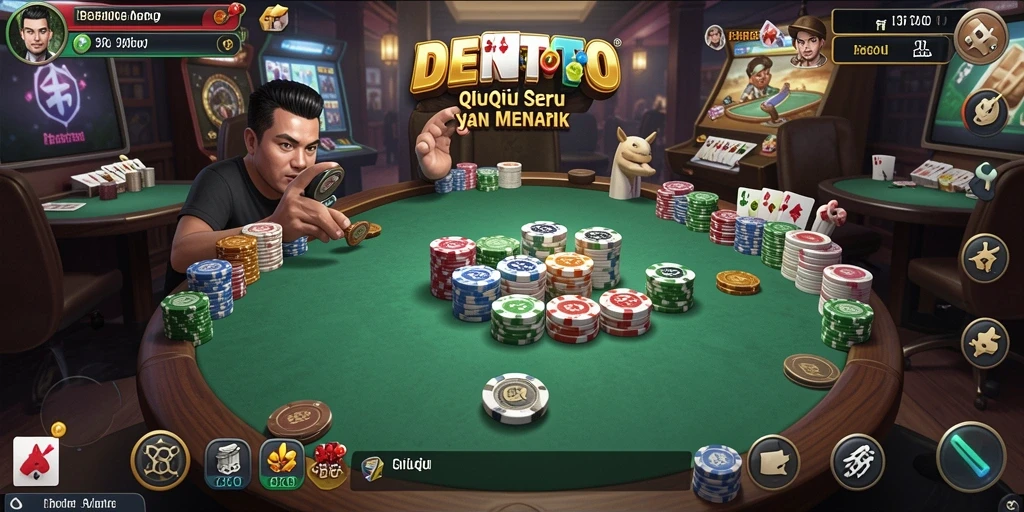Screenshot DENTOTO menampilkan aksi seru permainan QiuQiu.