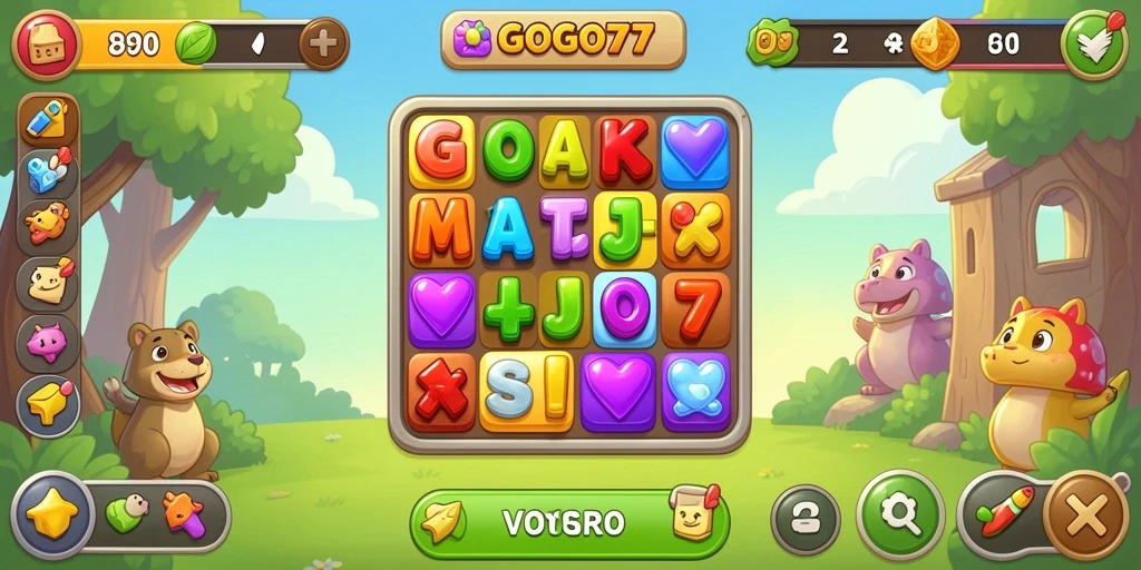 Tampilan gameplay GOGO77 yang seru dan berwarna-warni.