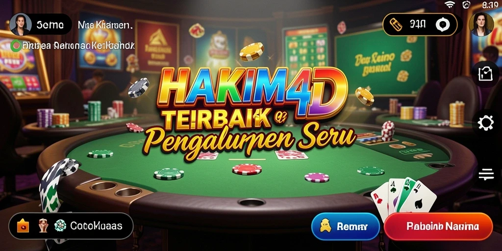Tampilan gameplay seru dan mengasyikkan HAKIM4D di Kasino.