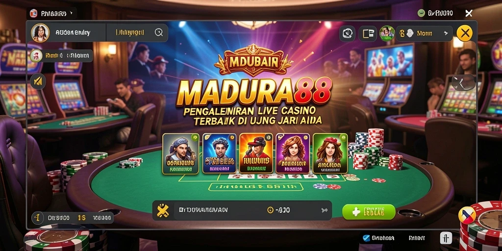 Tampilan gameplay live casino yang seru dan interaktif di MADURA88.