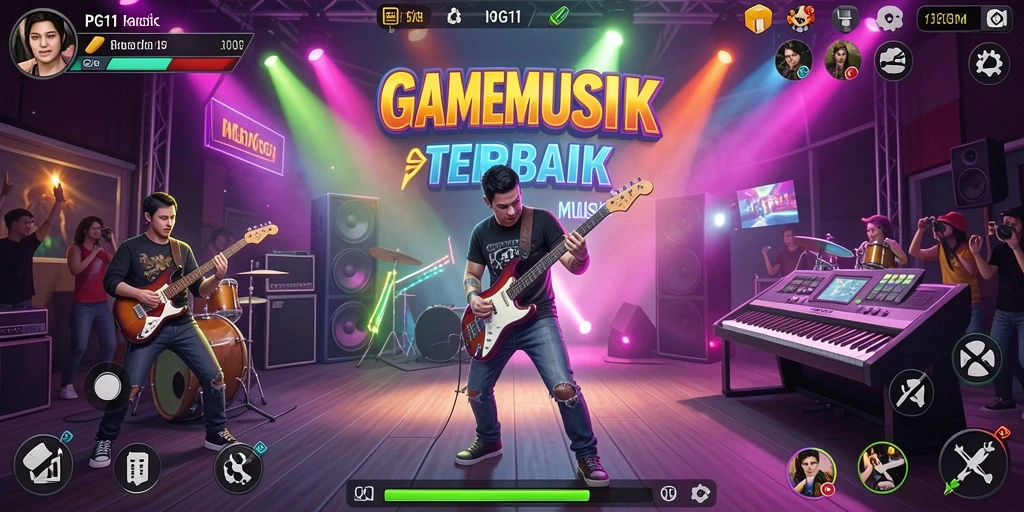 Screenshot gameplay PG11 menampilkan keseruan bermain musik secara interaktif.