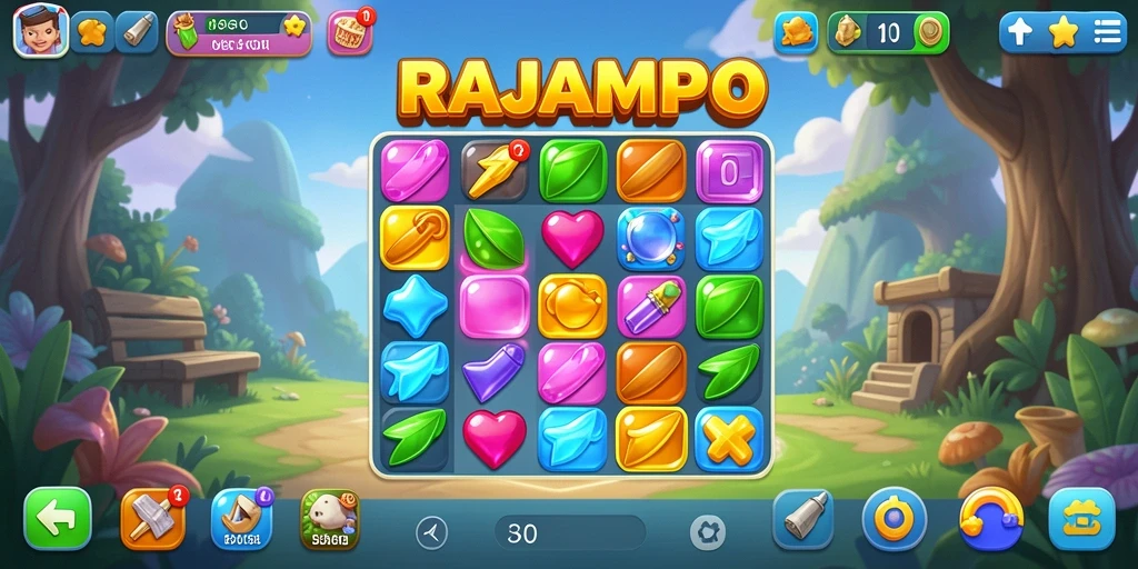 Tampilan gameplay RAJAMPO yang seru dan penuh warna.