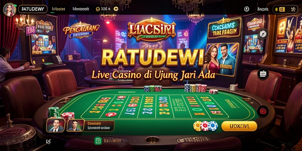 Tampilan gameplay live casino yang menarik dan interaktif di RATUDEWI.