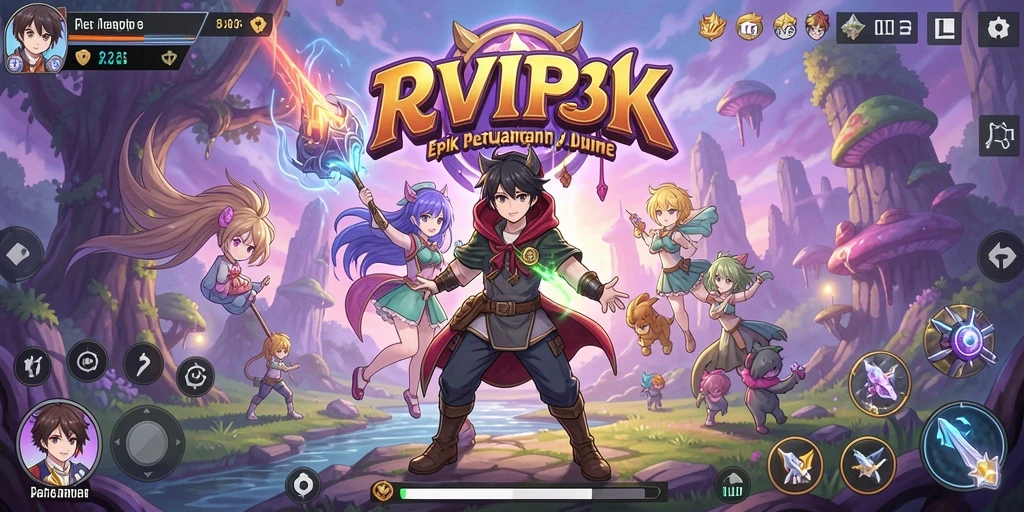 Tampilan gameplay yang menakjubkan dalam petualangan Anime.