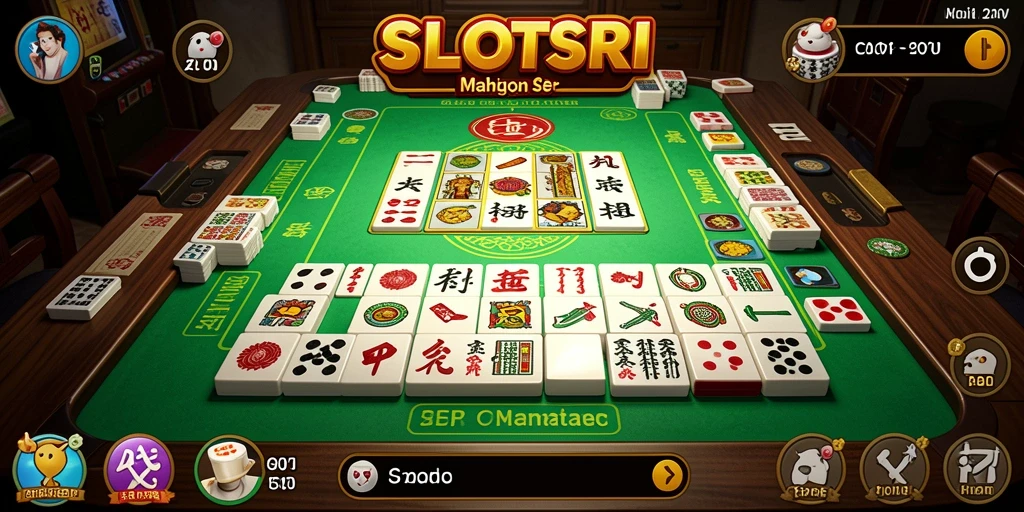 Tampilan gameplay SLOTSRI yang menampilkan tantangan Mahjong.