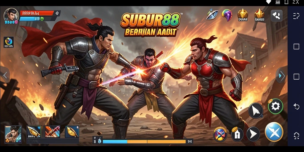 Screenshot SUBUR88 menampilkan aksi pertarungan yang intens dan mendebarkan.