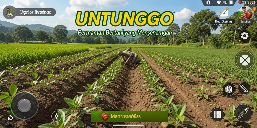 Tampilan screenshot UNTUNGGO menunjukkan gameplay bertani yang menarik dan interaktif.