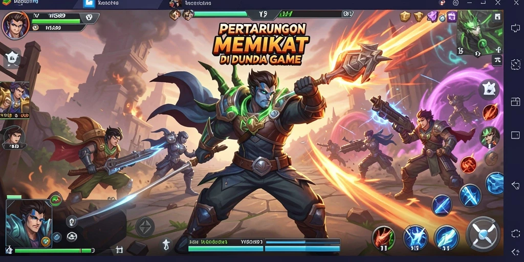 Tampilan gameplay seru dalam pertarungan yang mendebarkan.
